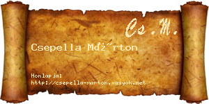 Csepella Márton névjegykártya